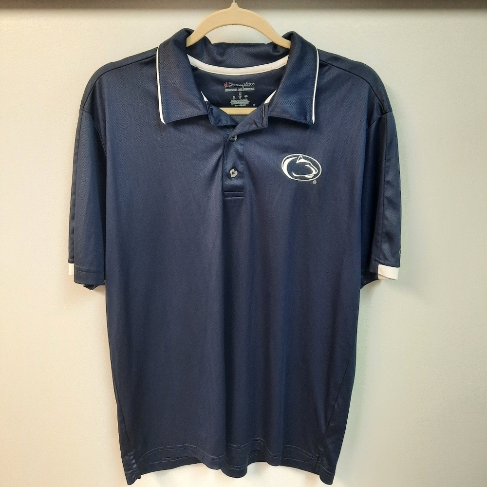 Champion Authentic Activewear Penn State Polo Shirt Size Medium